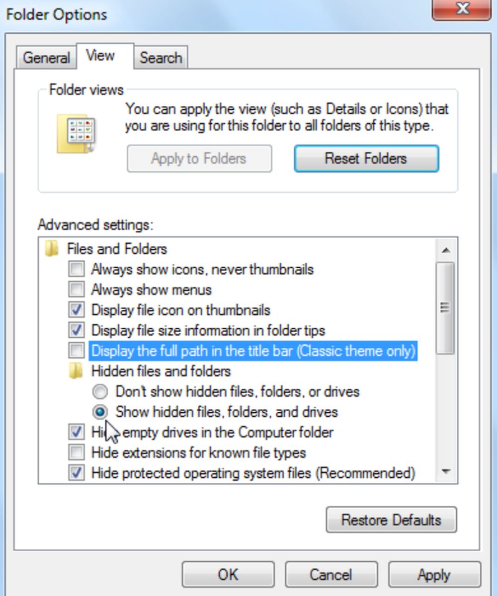 Show All Folders and Files on Windows PC