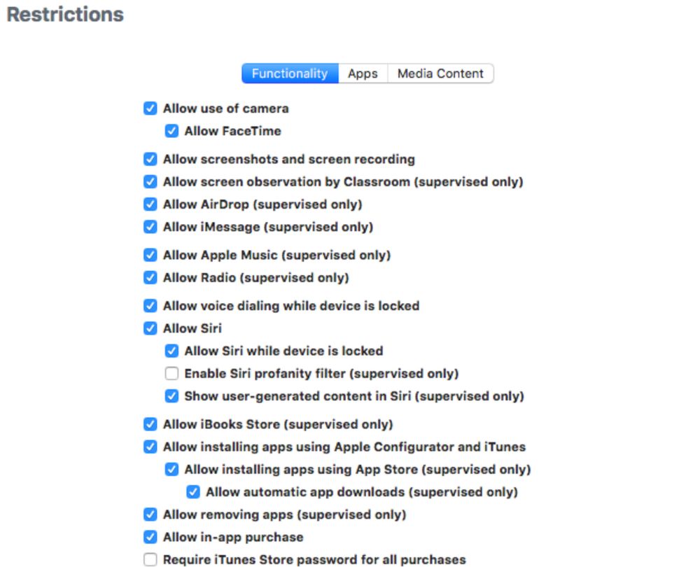 Remove Restriction Profile Configurations on iOS Devices